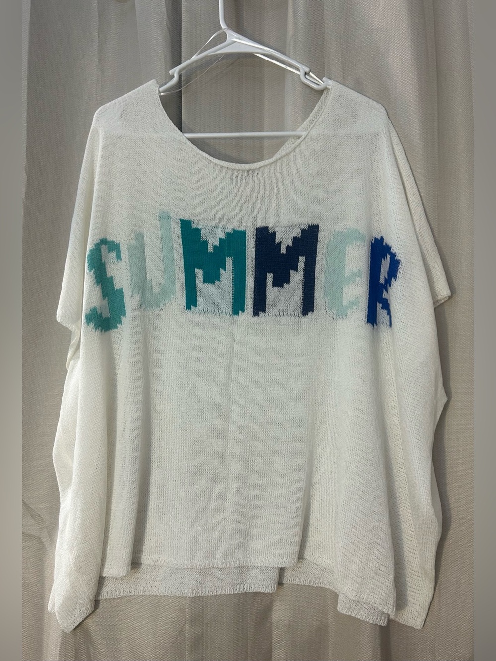 Gilli SUMMER White Oversized Boxy Knit Sweater Top 3X